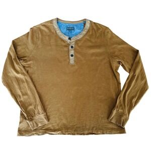 LL Bean Signature Henley Shirt Mens XL Slim Fit Long Sleeve Rusted Brown Cotton